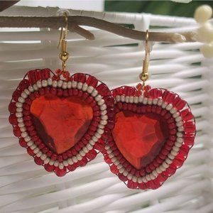 Heart?Dangle Bohemian Beaded Cute Earrings